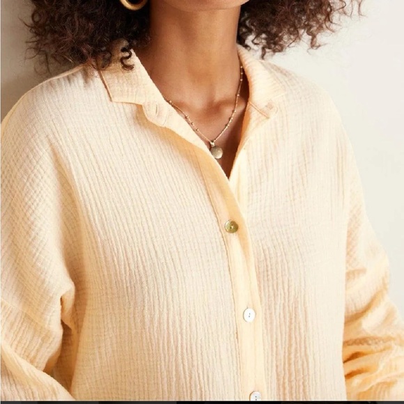 NWT Soft Surroundings Peregrine Gauze Cotton  Shirt Ivory Pearl Size Small - Picture 5 of 6